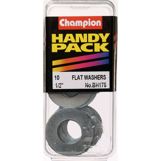 Champion Washer Flat Steel 1/2in x 1in x 16G Zinc Plated - BH175