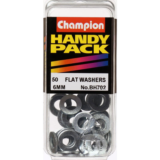 Champion Washer Flat Steel M6 x 12.5 x 1.2mm Zinc Plated - BH702