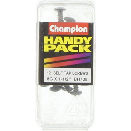 Champion Self Tapper Screw Pan Phillips 4.2 x 38mm Black - BH738