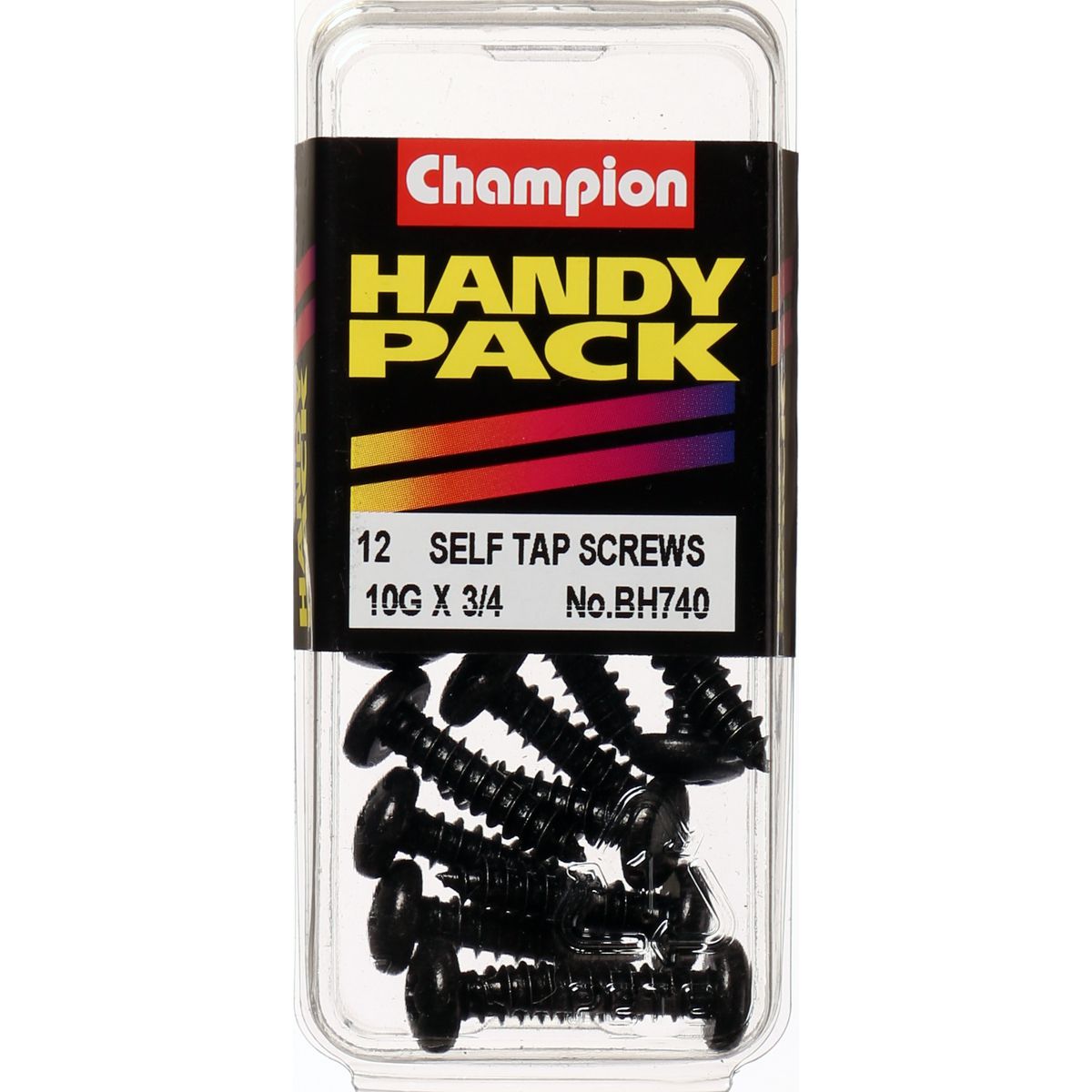 Champion Self Tapper Screw Pan Phillips 4.8 x 19mm Black - BH740