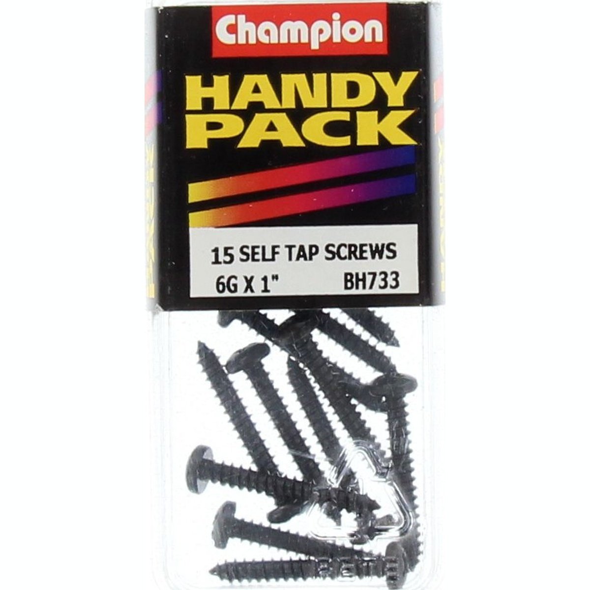 Champion Self Tapper Screw Pan Phillips 3.5 x 25mm Black - BH733
