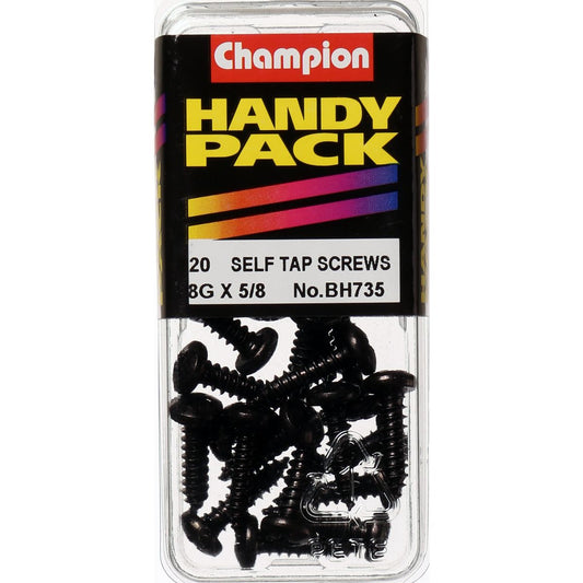 Champion Self Tapper Screw Pan Phillips 4.2 x 16mm Black - BH735