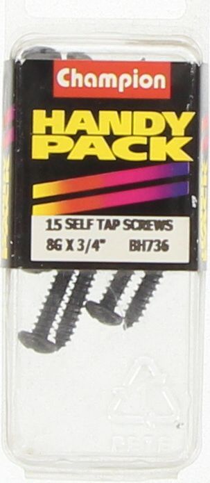 Champion Self Tapper Screw Pan Phillips 4.2 x 19mm Black - BH736
