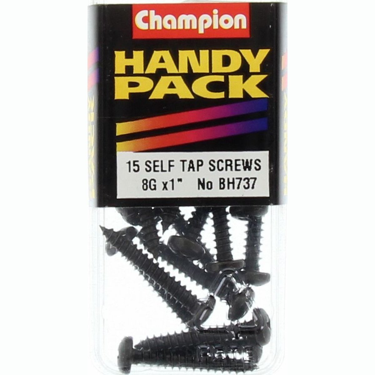 Champion Self Tapper Screw Pan Phillips 4.2 x 25mm Black - BH737
