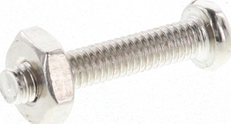 Champion Machine Screw & Nut Pan Slot 6/40in x 3/4in Nickel Plated - BH077