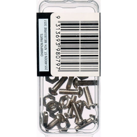 Champion Machine Screw & Nut Pan Slot 8/36in x 1/2in Nickel Plated - BH079