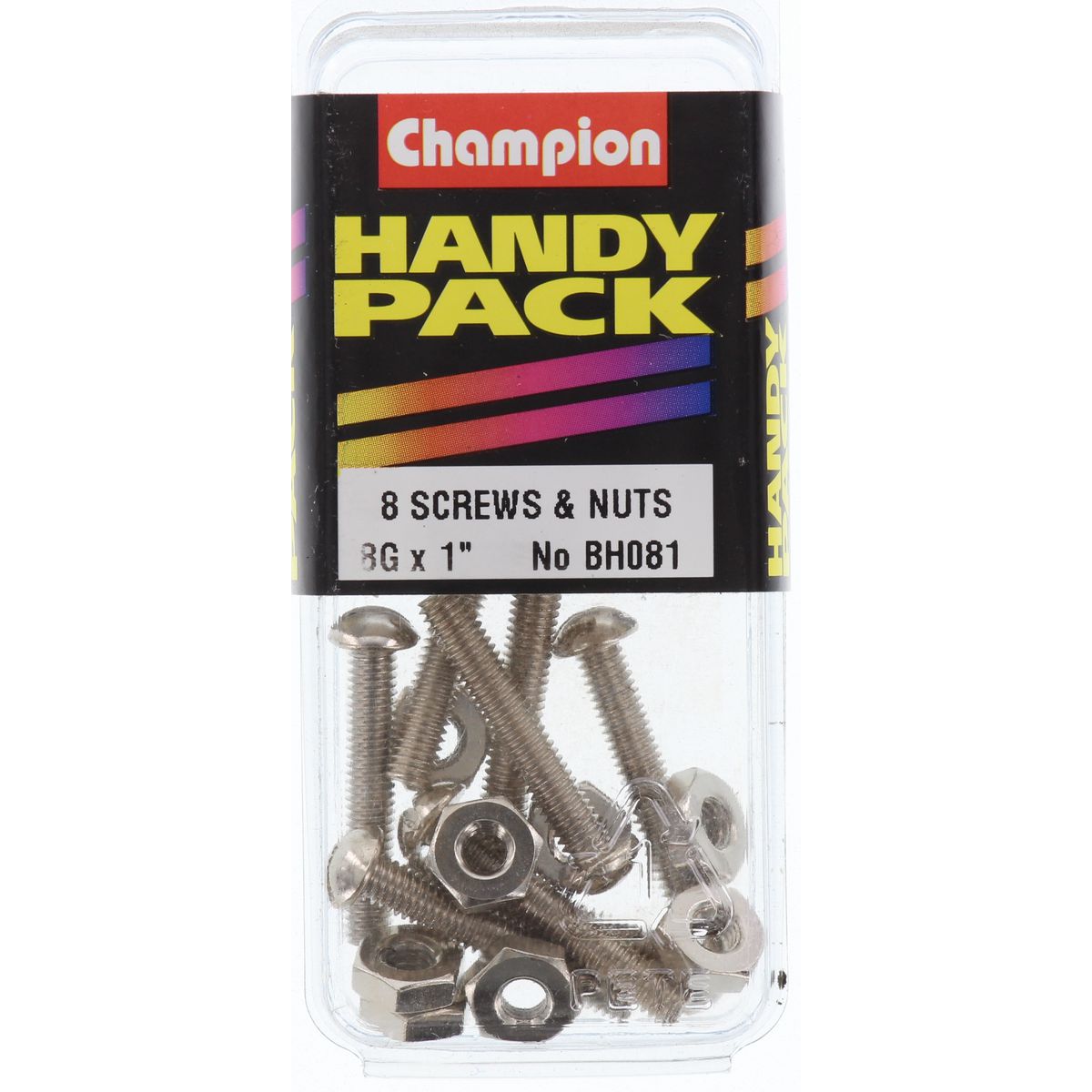 Champion Machine Screw & Nut Pan Slot 8/36in x 1in Nickel Plated - BH081