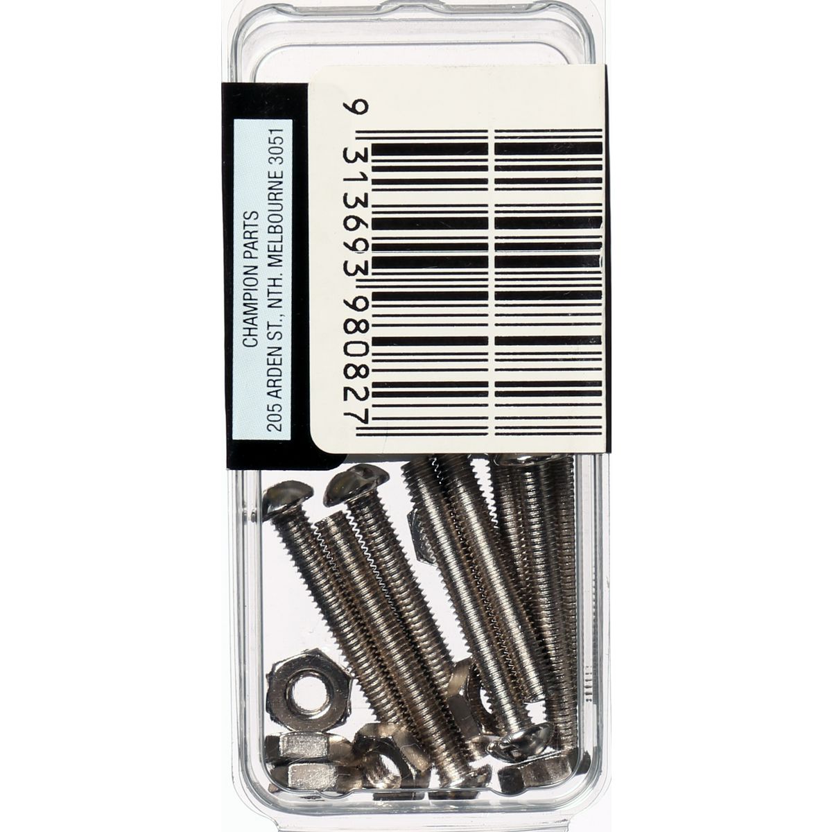 Champion Machine Screw & Nut Pan Slot 8/36in x 1 1/4in Nickel Plated - BH082
