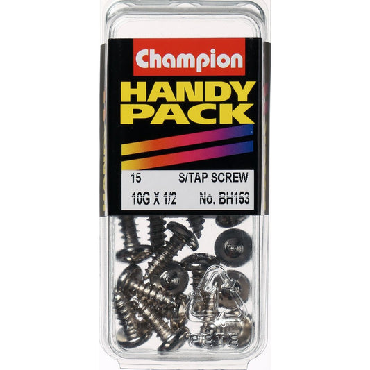 Champion Self Tapper Screw Pan Phillips 4.8 x 13mm Nickel Plated - BH153
