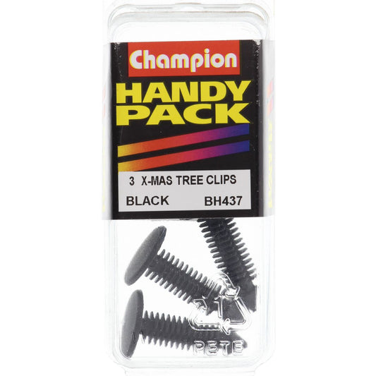 Champion Xmas Tree Clip Black Len:27mm Stem Dia: 6.8mm Head:16mm - BH437