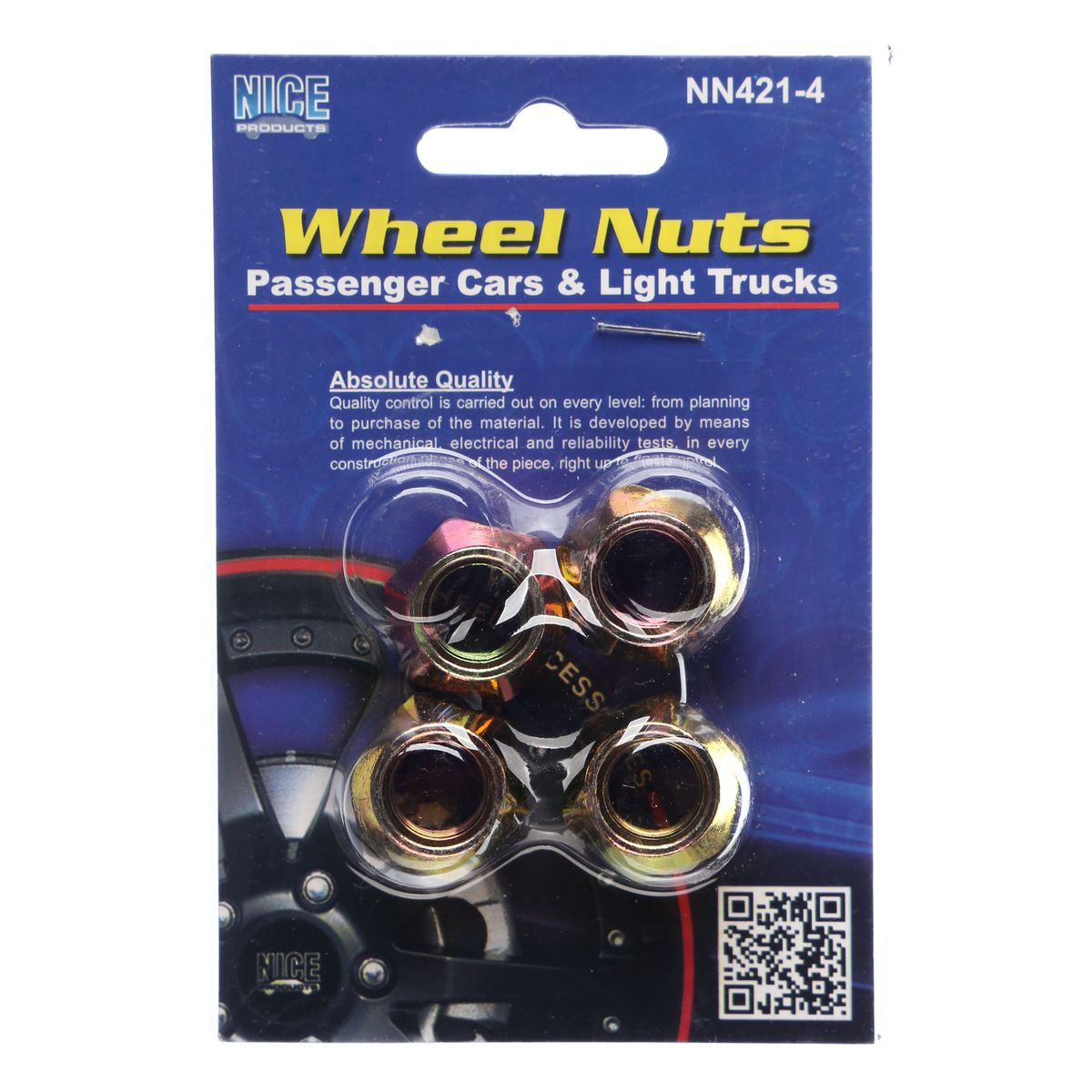 Nice Products Nut Pack - Wheel M12 1.25 Plain (4 Pack) - NN421-4