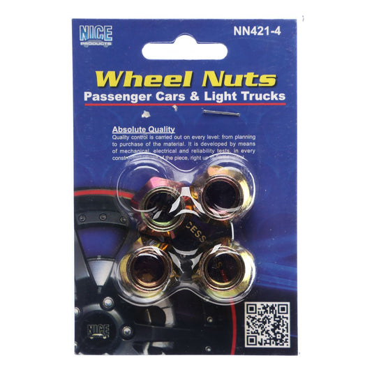 Nice Products Nut Pack - Wheel M12 1.25 Plain (4 Pack) - NN421-4