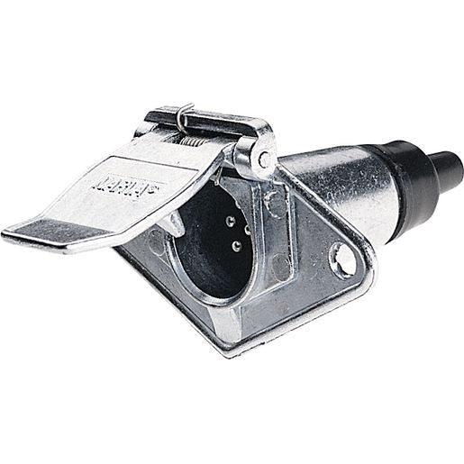 Narva Trailer Socket 6 Pin Round Small Metal - 82033BL