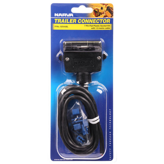 Narva Trailer Socket 7 Pin Flat Plastic - 82045BL