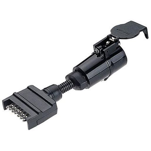 Narva Trailer Adaptor 7 Pin Flat (Car) To 7 Pin Large Round (Trailer) - 82245BL