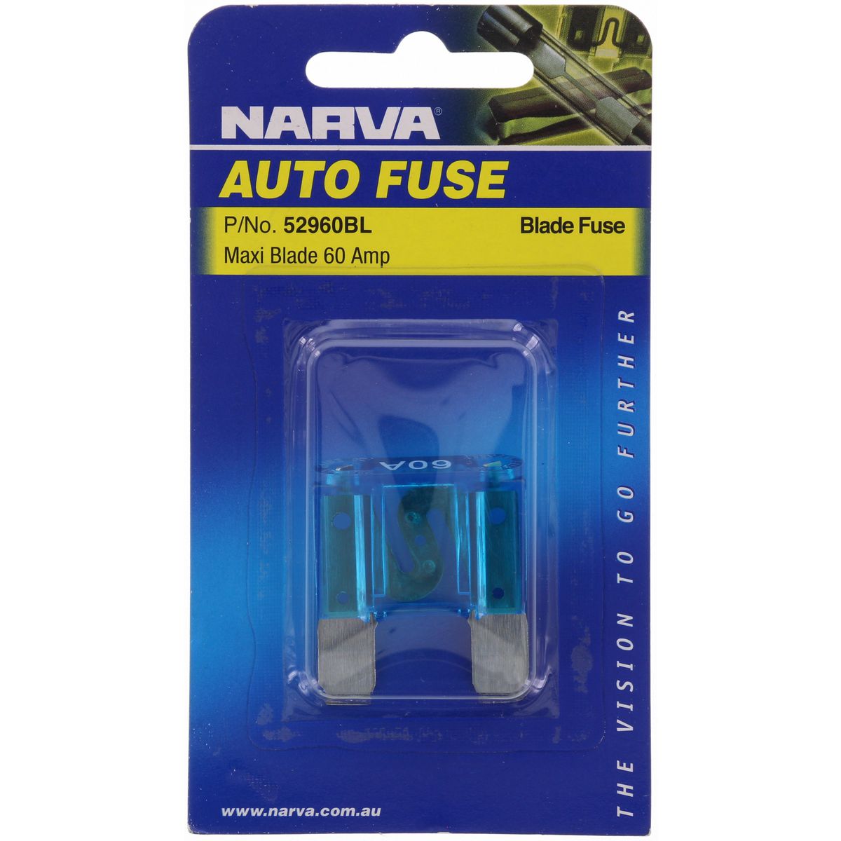 Narva Maxi Blade Fuse 60A Cyan 1 Pack - 52960BL