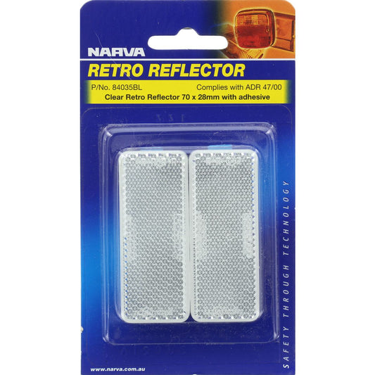 Narva Reflector Rectangle Clear 28 x 70mm 2 Pack - 84035BL