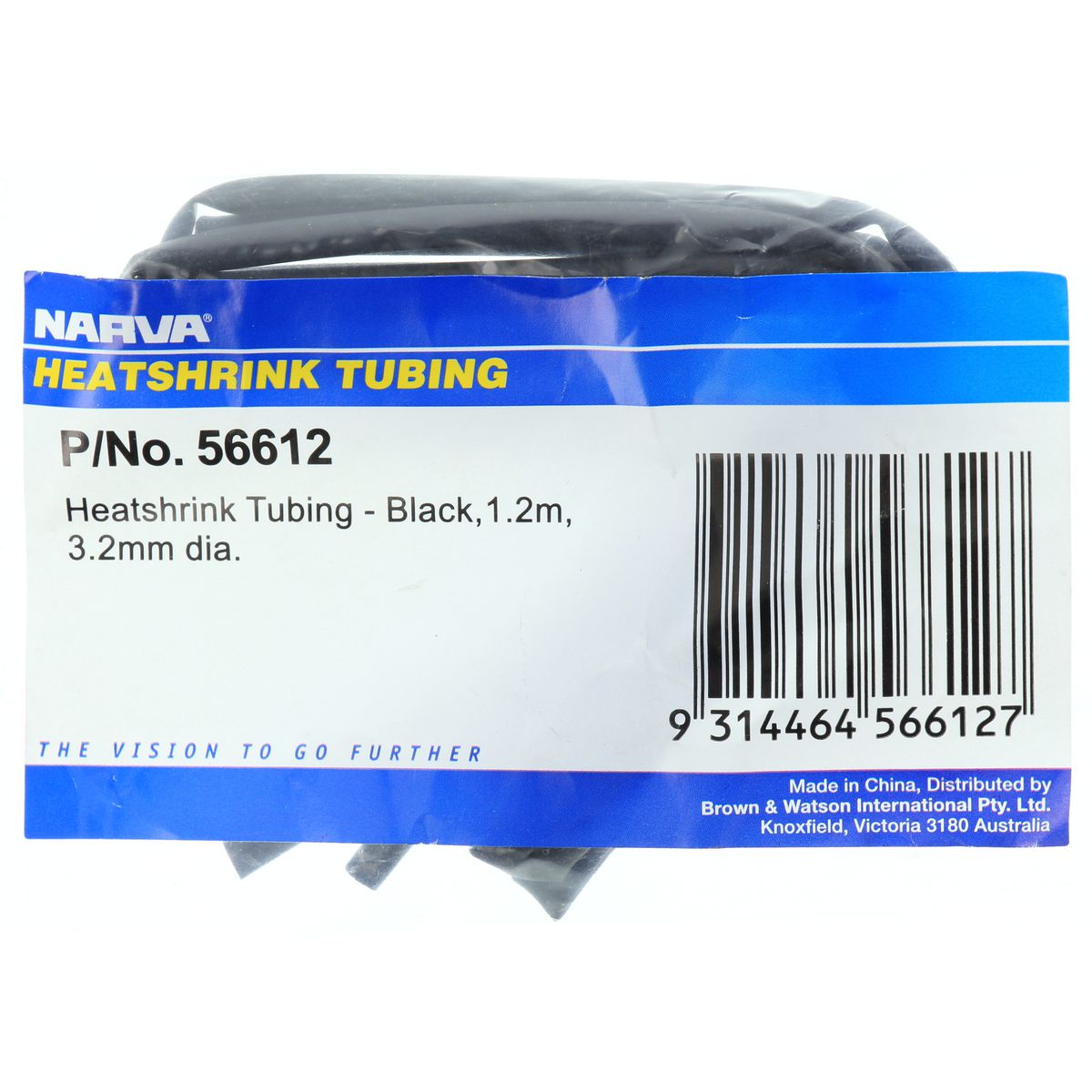 Narva Heat Shrink Standard Black ID: 3.2mm Length: 1.2m - 56612