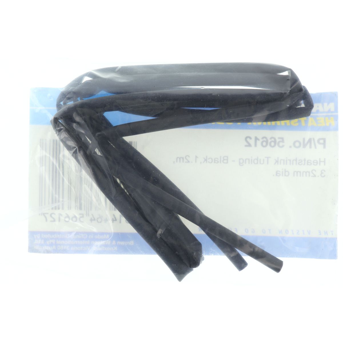 Narva Heat Shrink Standard Black ID: 3.2mm Length: 1.2m - 56612