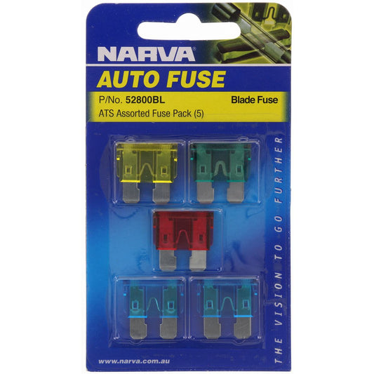 Narva Standard Blade Fuse Assortment 5 Pack - 52800BL
