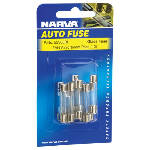 Narva Glass Fuse Assortment 10 Pack - 52300BL