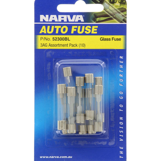 Narva Glass Fuse Assortment 10 Pack - 52300BL