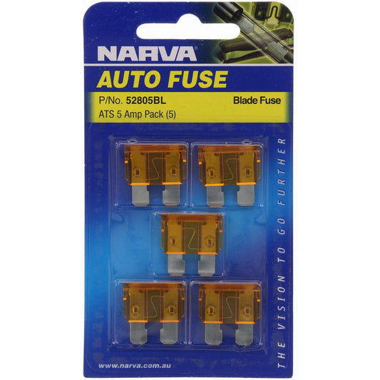 Narva Standard Blade Fuse 5A Tan 5 Pack - 52805BL