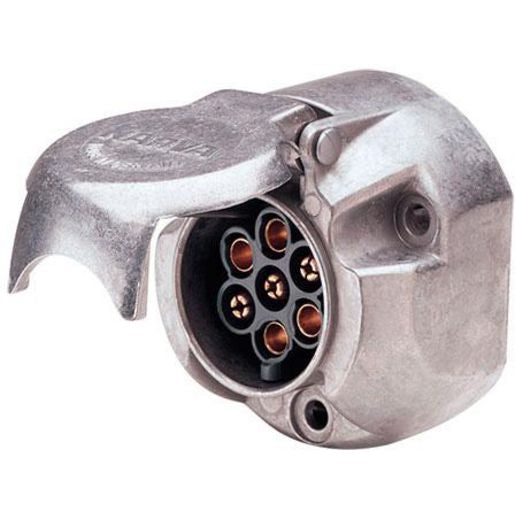 Narva Trailer Socket 7 Pin Round Large Metal - 82062BL
