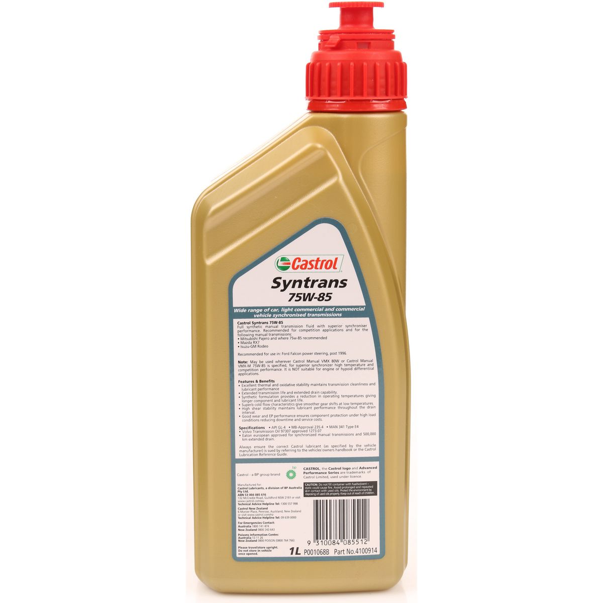 Castrol Syntrans Manual Transmission Fluid 75W-85 1L - 4100914