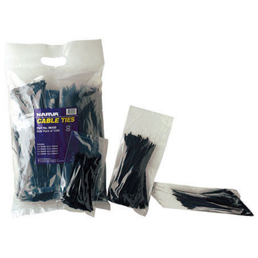 Narva Cable Tie Assortment Kit 1000Pc - 56430