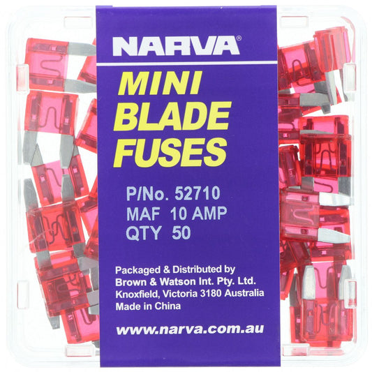 Narva Mini Blade Fuse 10A 50 Pack - 52710