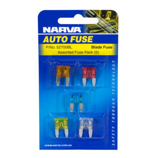 Narva Mini Blade Fuse Assortment 5 Pack - 52700BL