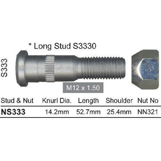 Nice Products Stud / Nut Pack M12 1.50 X 52.1mm - NS333