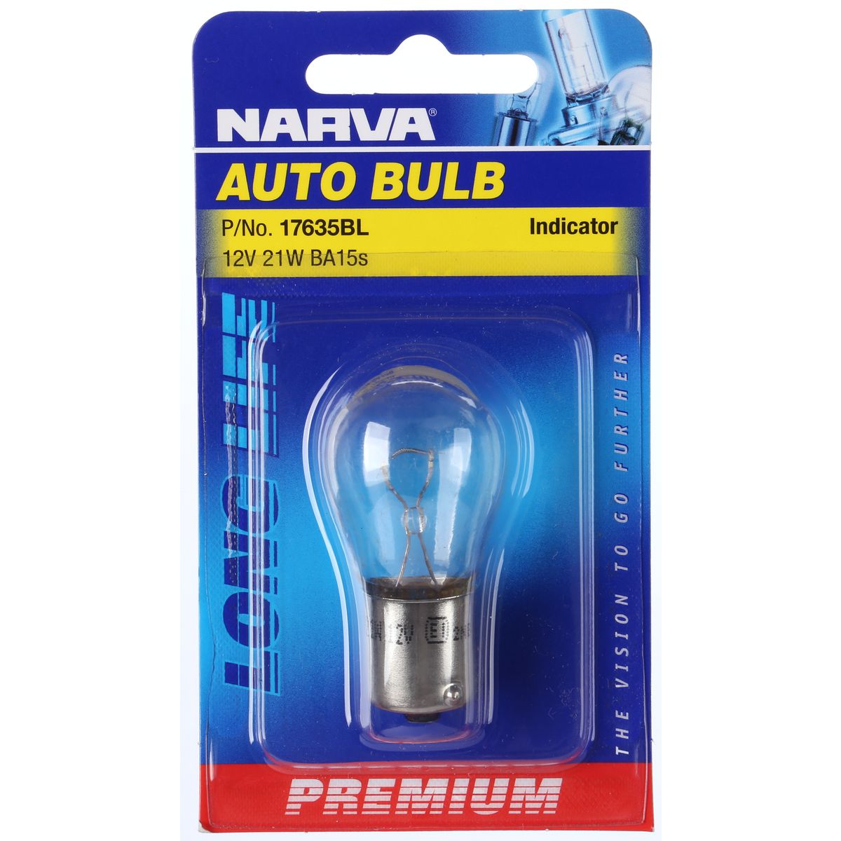Narva P21W Bayonet BA15s Premium Globe 12V 21W - 17635BL