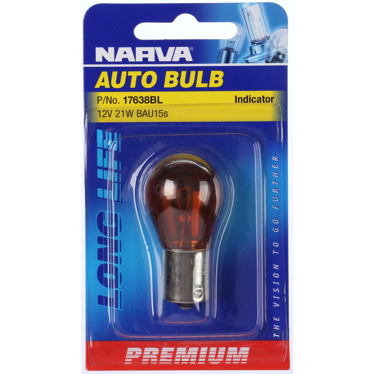 Narva PY21W Bayonet BAU15s Premium Globe 12V 21W - 17638BL