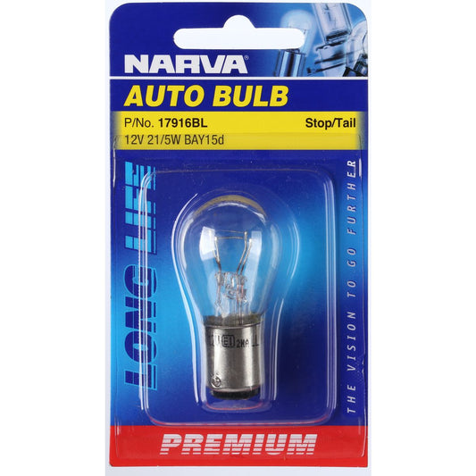 Narva P21/5W Bayonet BAY15d Premium Long Life Globe 12V 21/5W - 17916BL