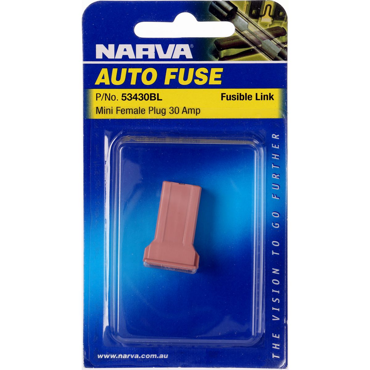 Narva Fusible Link Mini Female Type 1 30A Pink 1 Pack - 53430BL