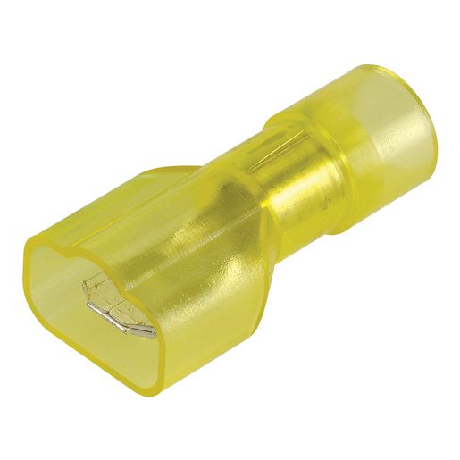 Narva Crimp Terminal Male Blade Yellow Terminal Entry 6.3mm Poly Carbonate 8Pk - 56013BL