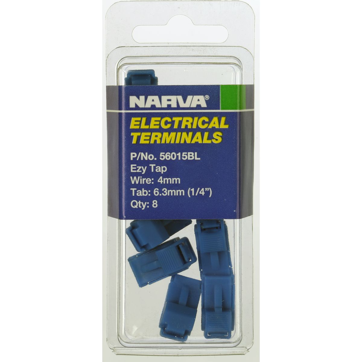 Narva Crimp Terminal Ezy Tap Blue Insulated 8 Pce - 56015BL