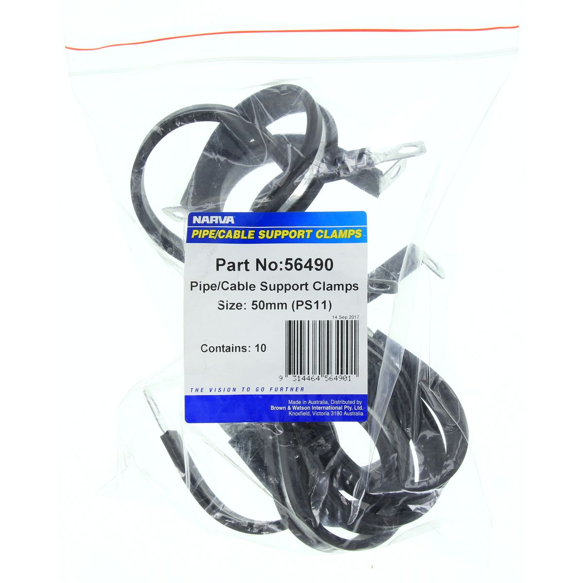 Narva Pipe Clamp 50mm Rubber & Steel - 56490