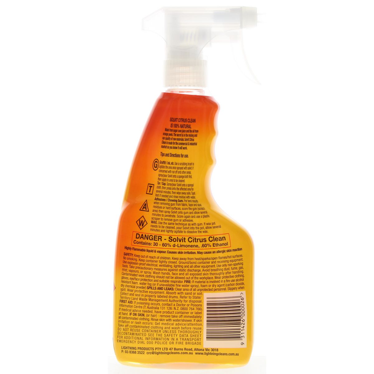 Lightning Solvit Orange Citrus Clean 500ml - 260C