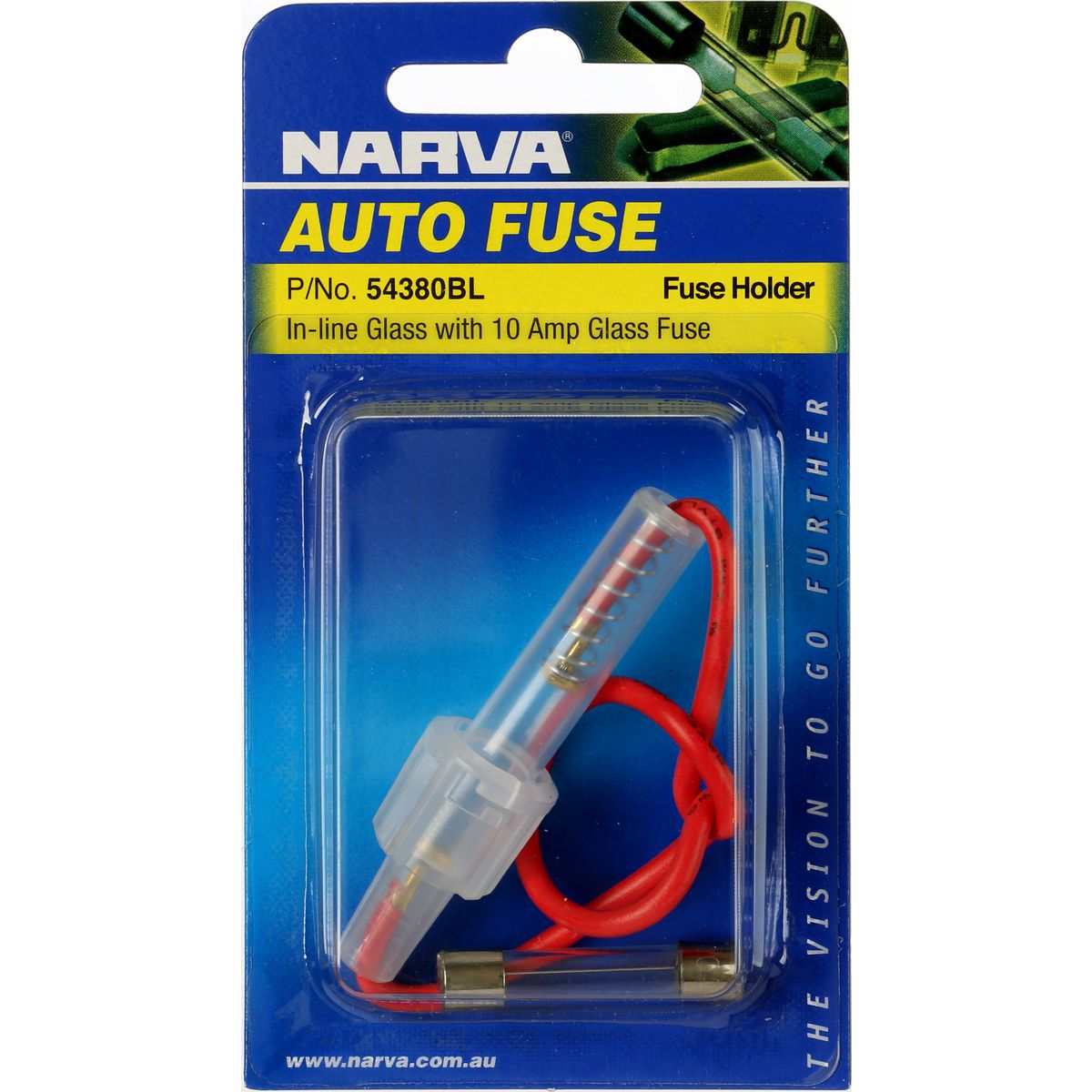 Narva In Line Glass Fuse Holder 3AG 1 Way 10A 1 Pack - 54380BL