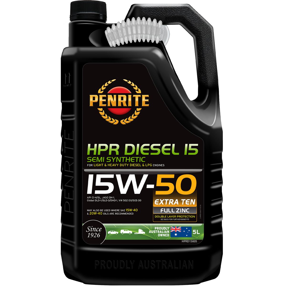 Penrite HPR Diesel 15 SAE 15W-50 Engine Oil 5L - HPRD15005