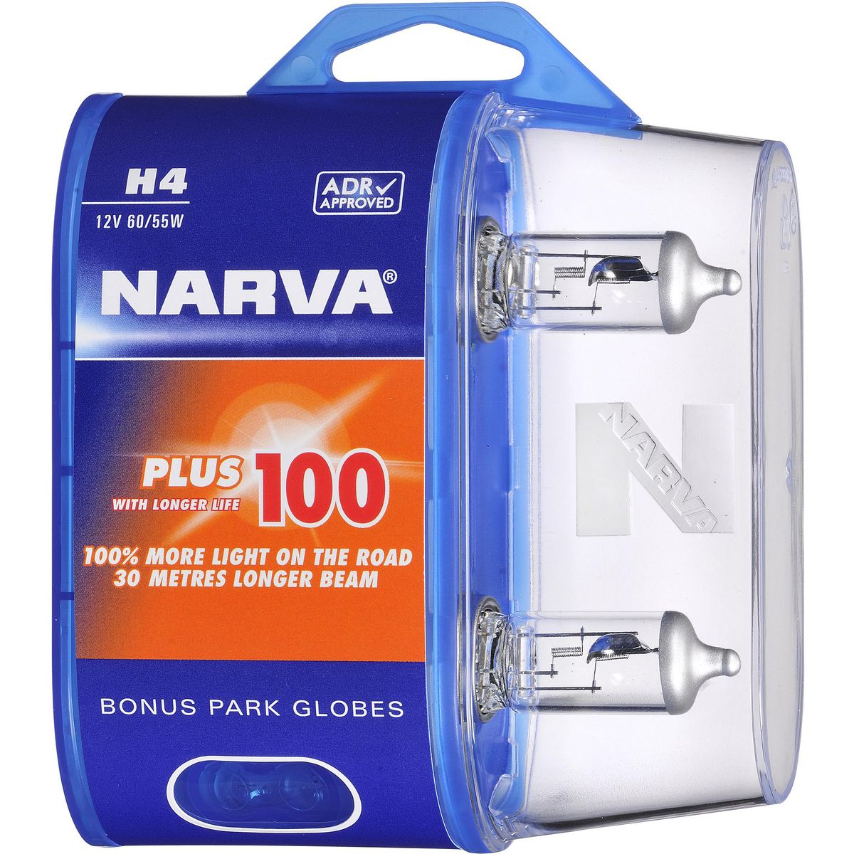 Narva H4 P43T Plus 100 Globe 12V 60/55W - 48872BL2