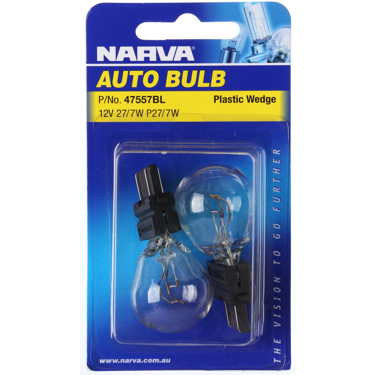 Narva P27/7W Wedge W2.5x16q Globe 12V 27/7W - 47557BL
