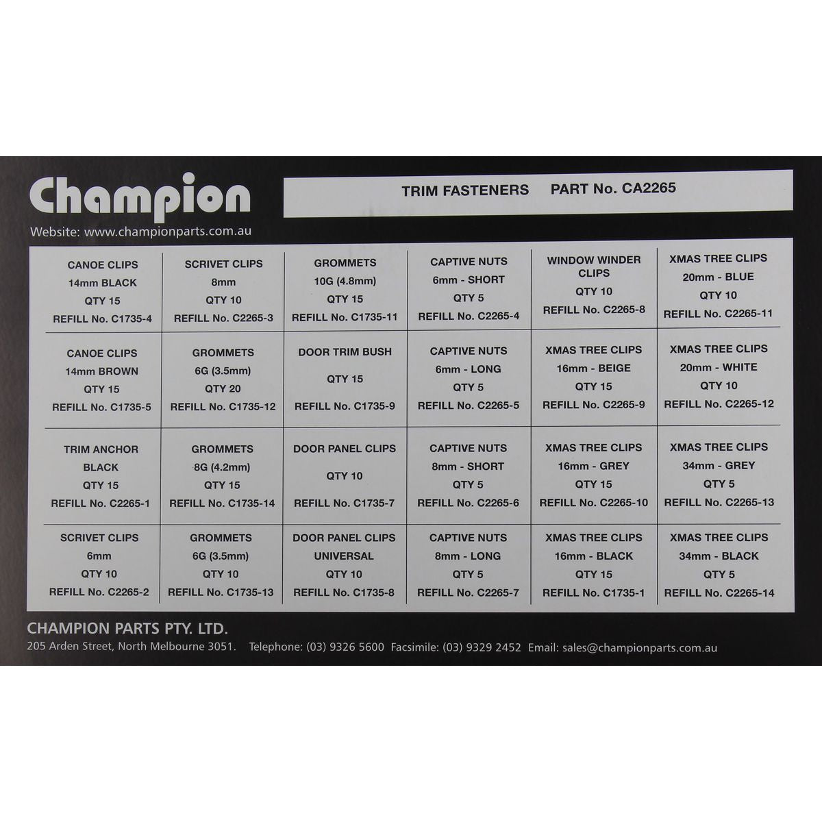 Champion Trim Fastener Master Kit - CA2265