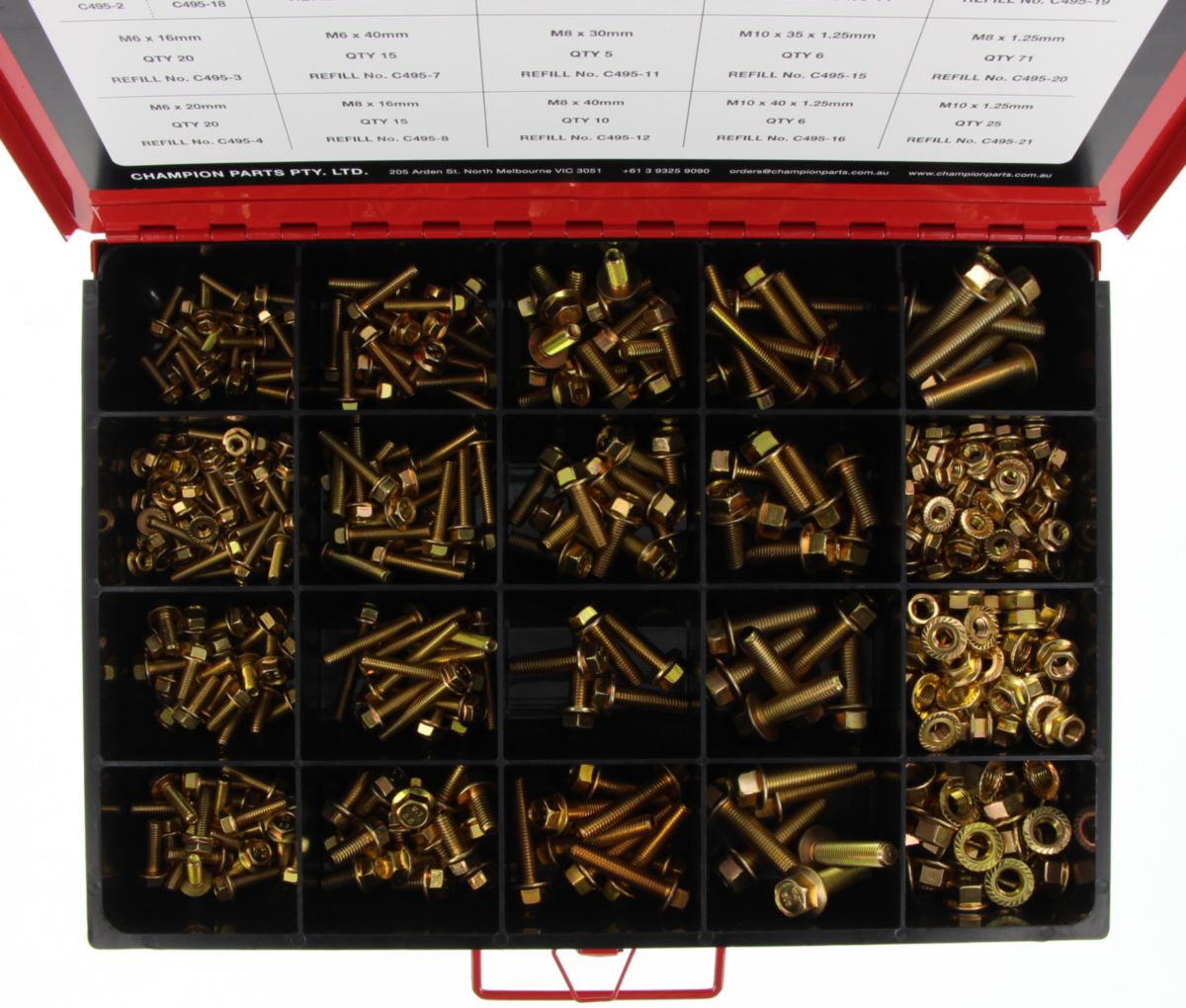 Champion Metric Flange Head Bolts Gr8.8 Master Kit - CA495
