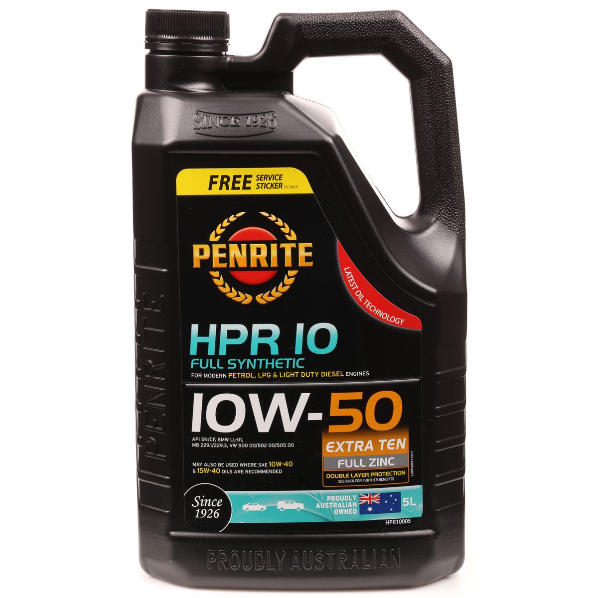 Penrite HPR 10 SAE 10W-50 Engine Oil 5L - HPR10005