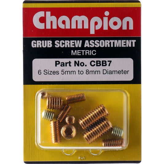 Champion Blister Assortment Grub Screws Metric - CBB7