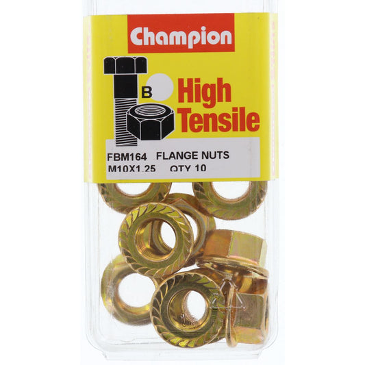 Champion Hex Nut Flanged M10 x 1.25mm - FBM164
